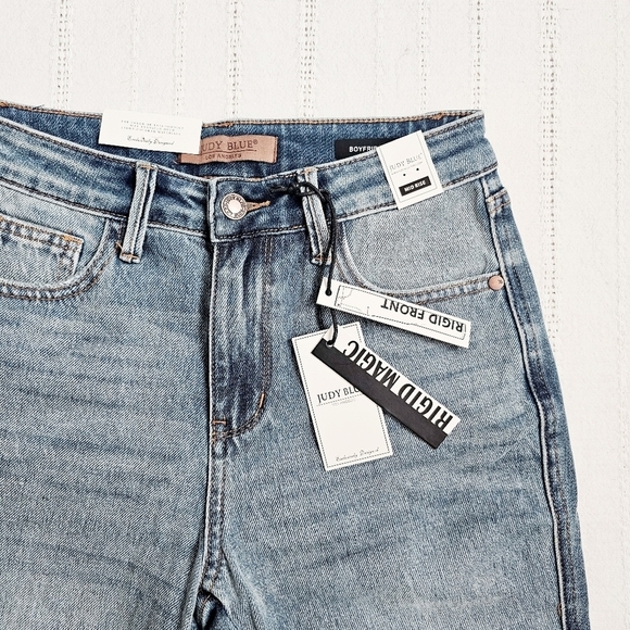 Judy Blue MR Rigid Magic Released Hem Boyfriend Jeans Slim Straight Various NEW - Picture 15 of 16